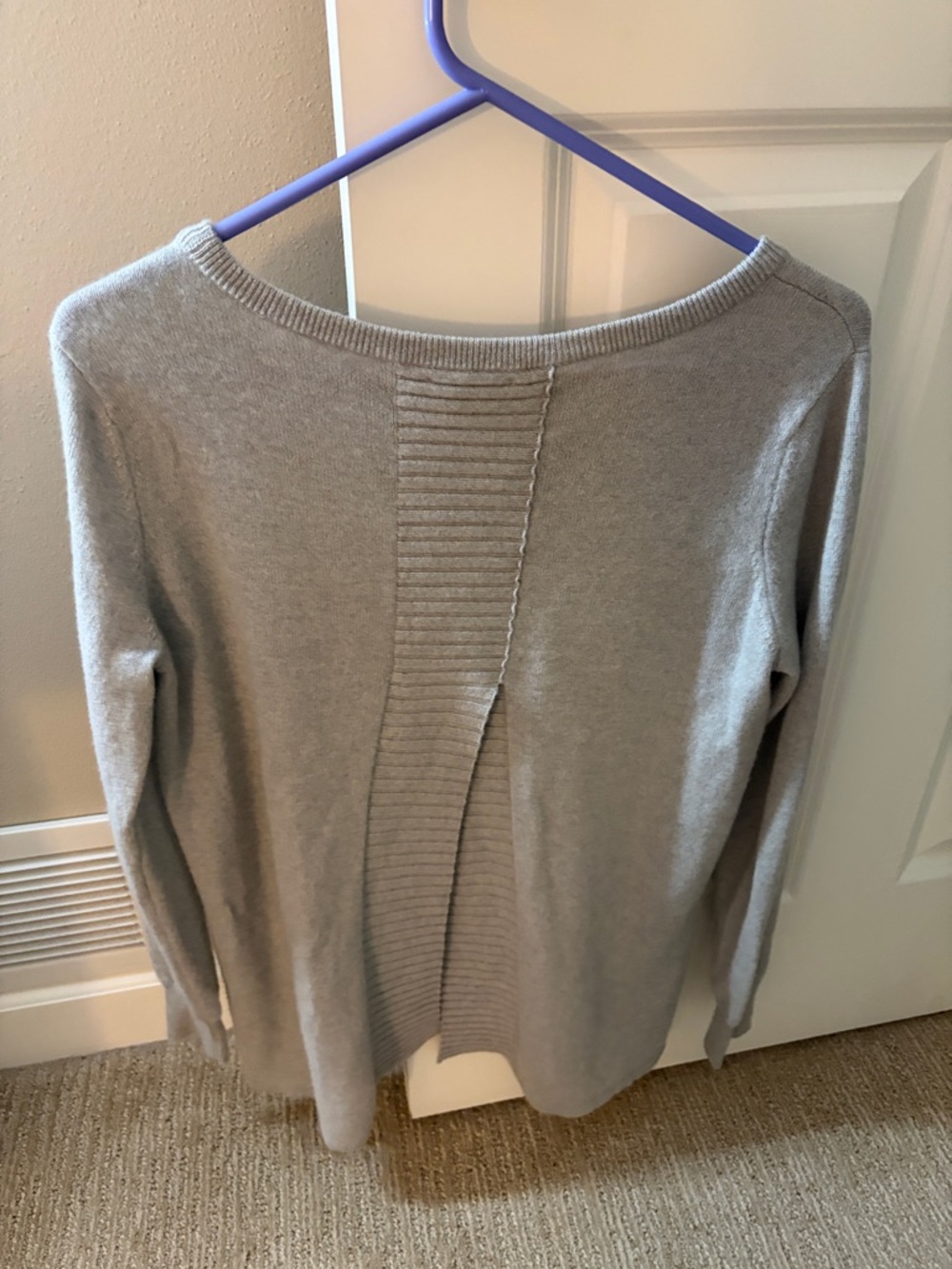 Cashmere Gray Women's Split-Back Sweater